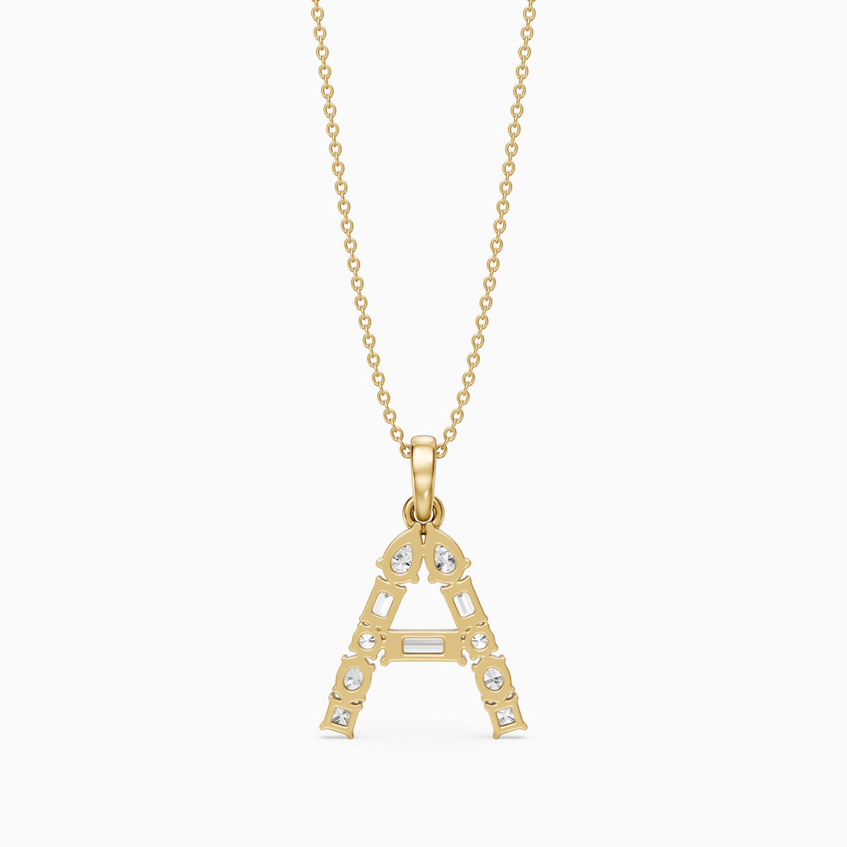 Avalon Multi Shape Lab Grown Diamond Initial A Pendant