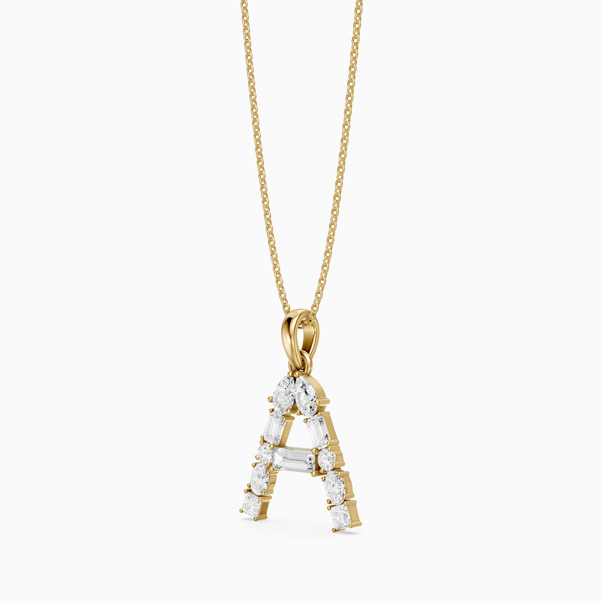 Avalon Multi Shape Lab Grown Diamond Initial A Pendant