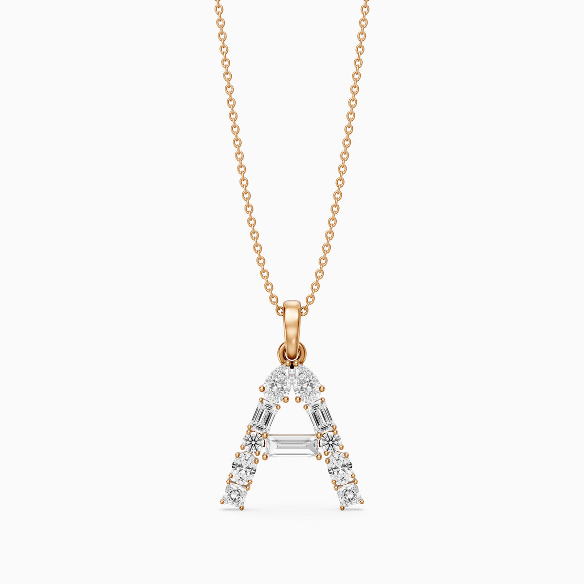 Avalon Multi Shape Lab Grown Diamond Initial A Pendant