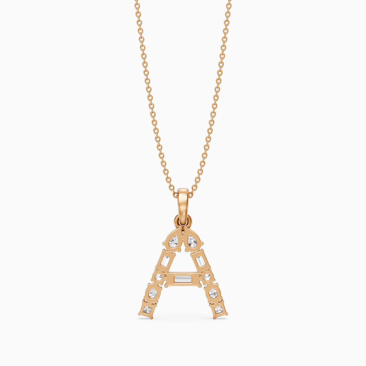 Avalon Multi Shape Lab Grown Diamond Initial A Pendant