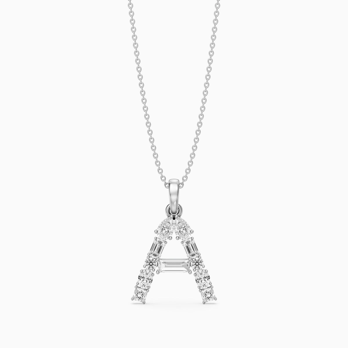 Avalon Multi Shape Lab Grown Diamond Initial A Pendant