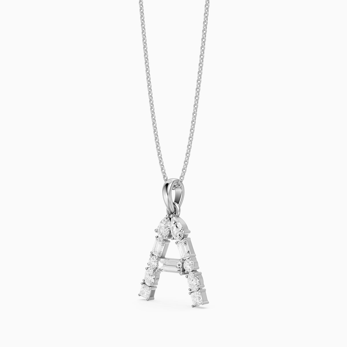 Avalon Multi Shape Lab Grown Diamond Initial A Pendant