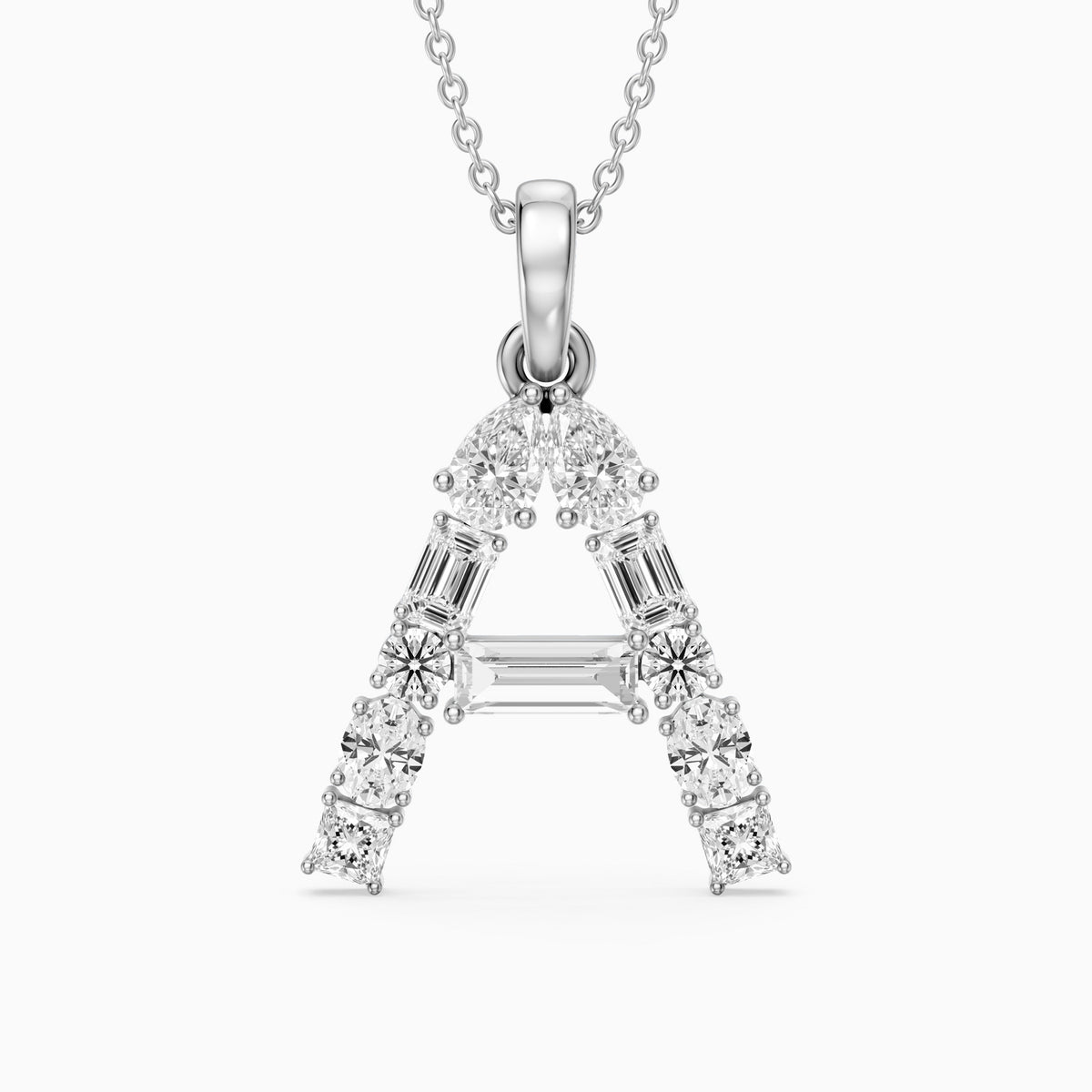 Avalon Multi Shape Lab Grown Diamond Initial A Pendant