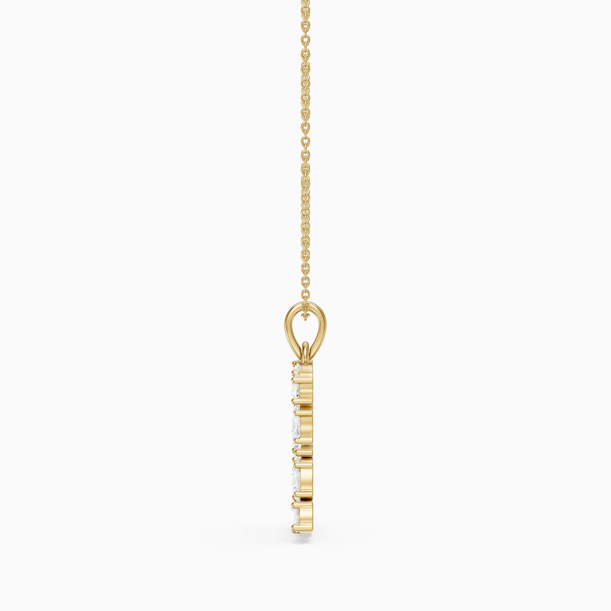 Celestine Multi Shape Lab Grown Diamond Initial B Pendant