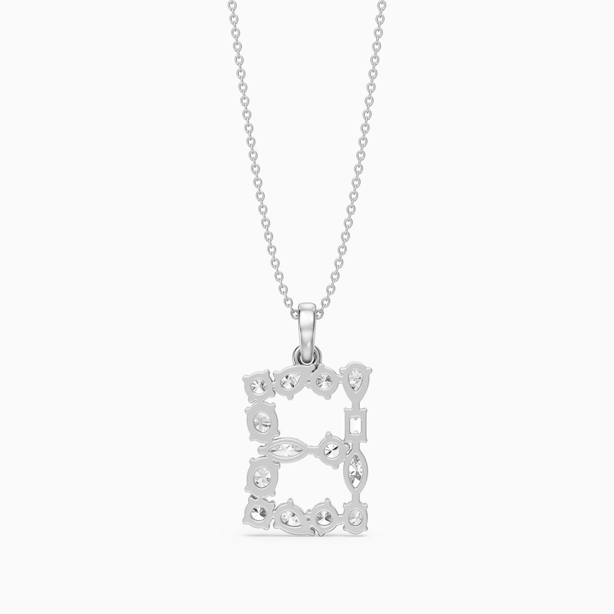 Celestine Multi Shape Lab Grown Diamond Initial B Pendant