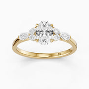 Kailani Oval Cut Oval Side Stones Lab Grown Diamond Ring