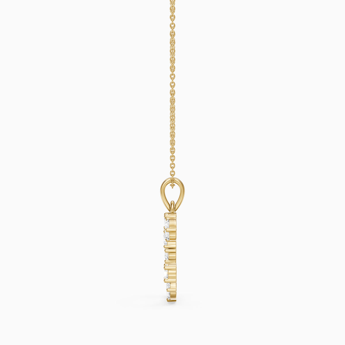 Emmeline Multi Shape Lab Grown Diamond Initial C Pendant