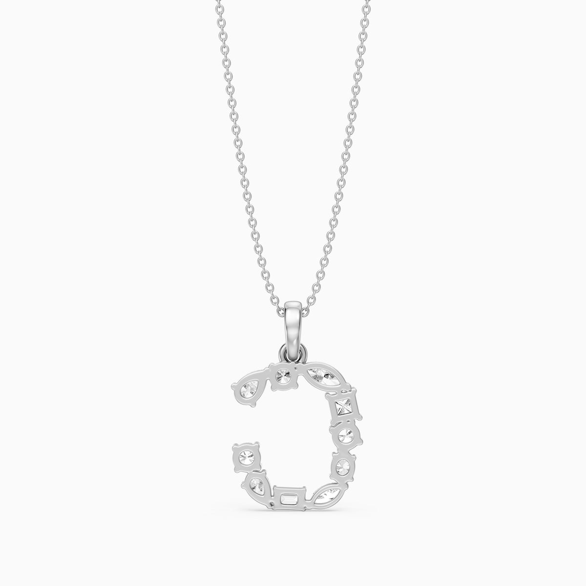 Emmeline Multi Shape Lab Grown Diamond Initial C Pendant