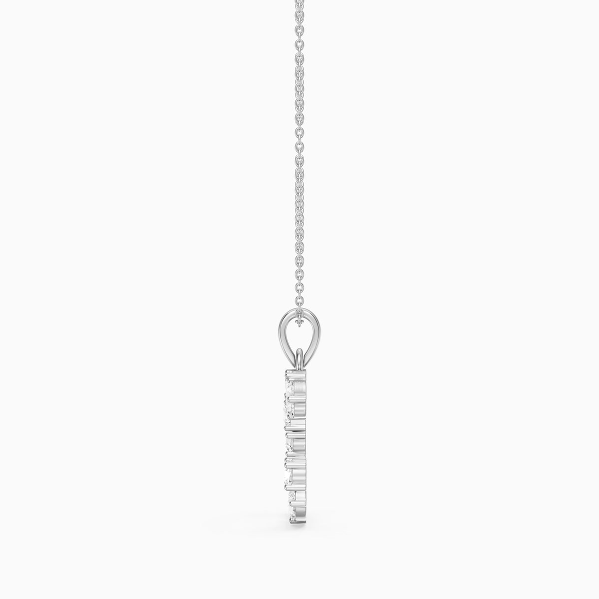 Emmeline Multi Shape Lab Grown Diamond Initial C Pendant