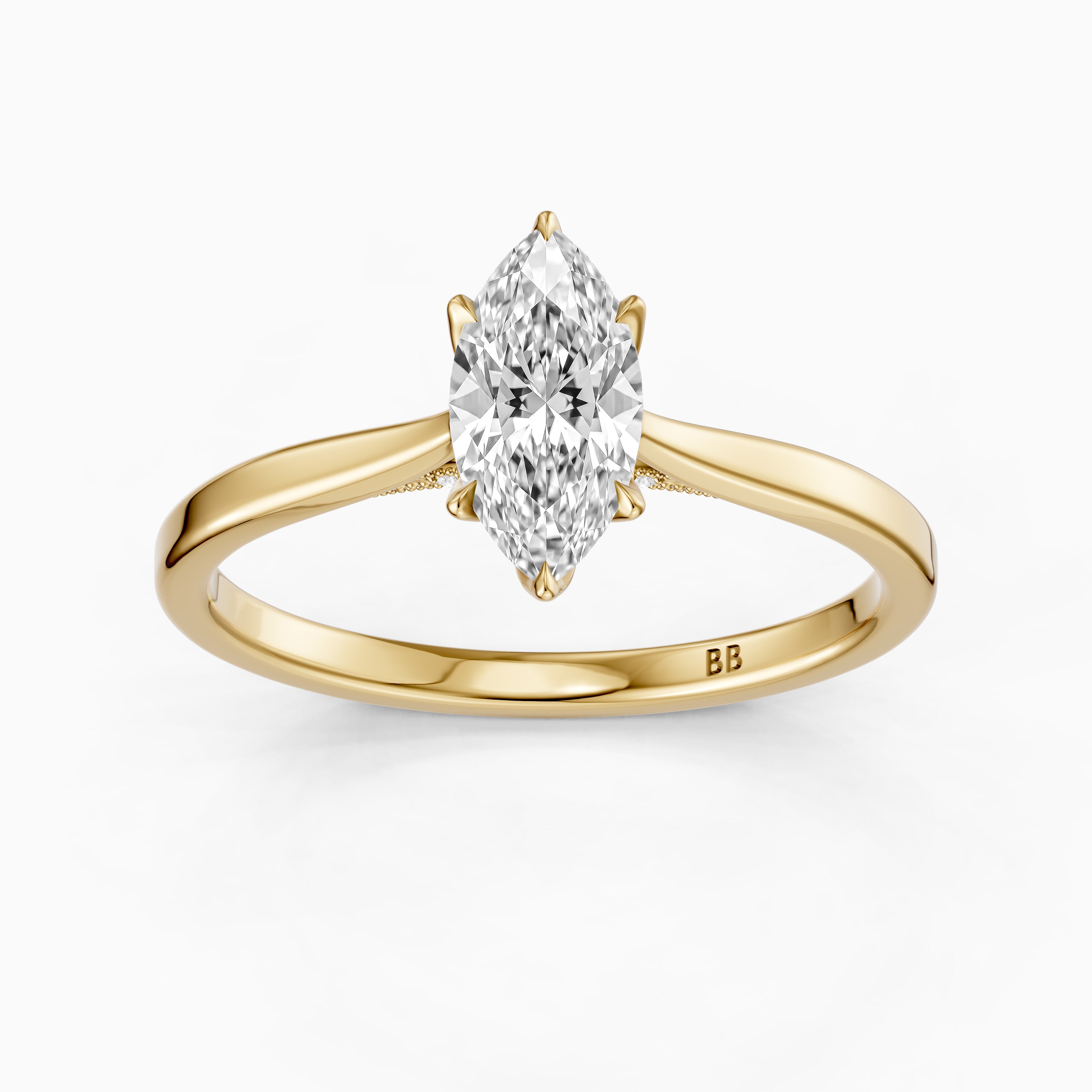 Morgan Marquise Hidden Halo Lab Grown Diamond Ring with Tulip Setting