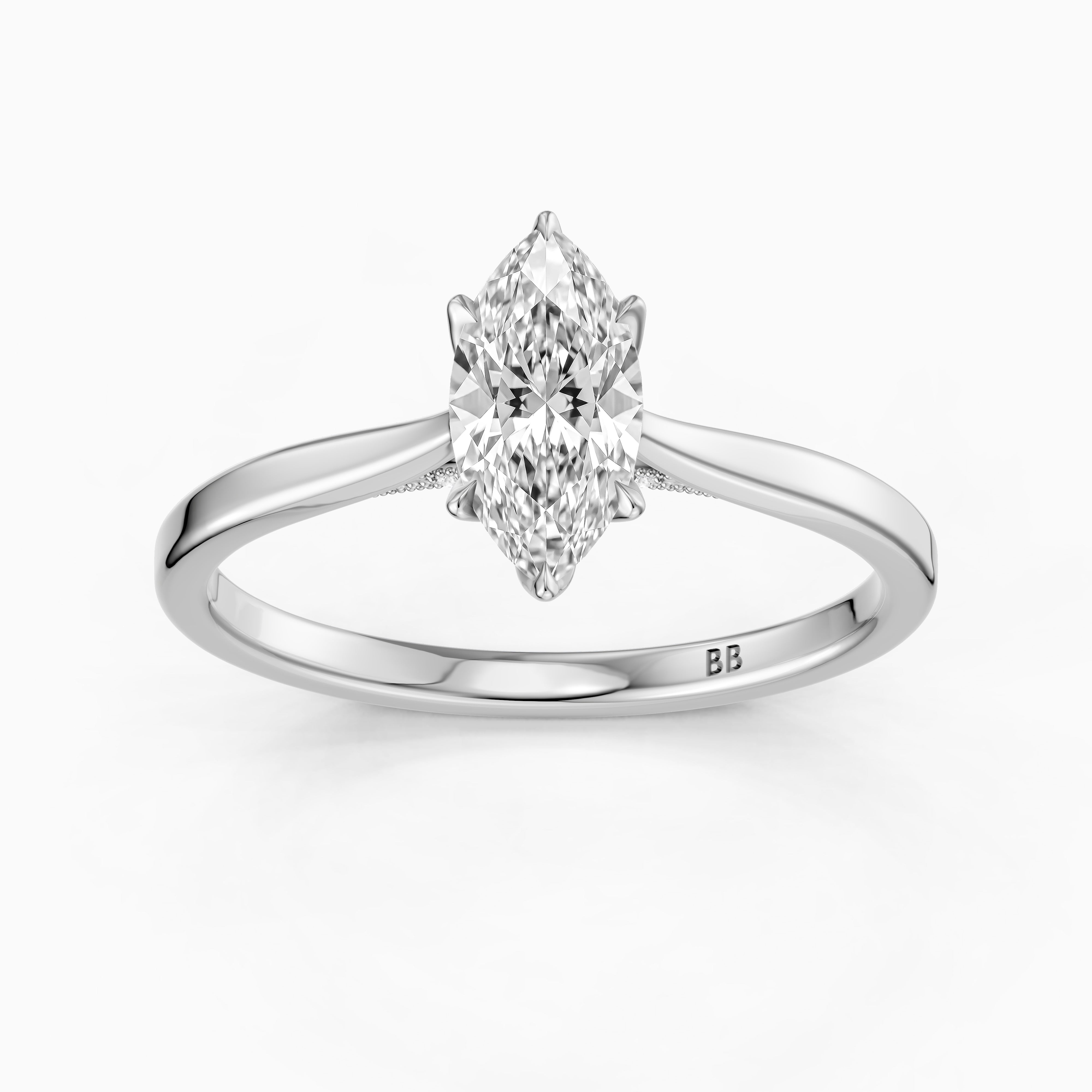 Morgan Marquise Hidden Halo Lab Grown Diamond Ring with Tulip Setting