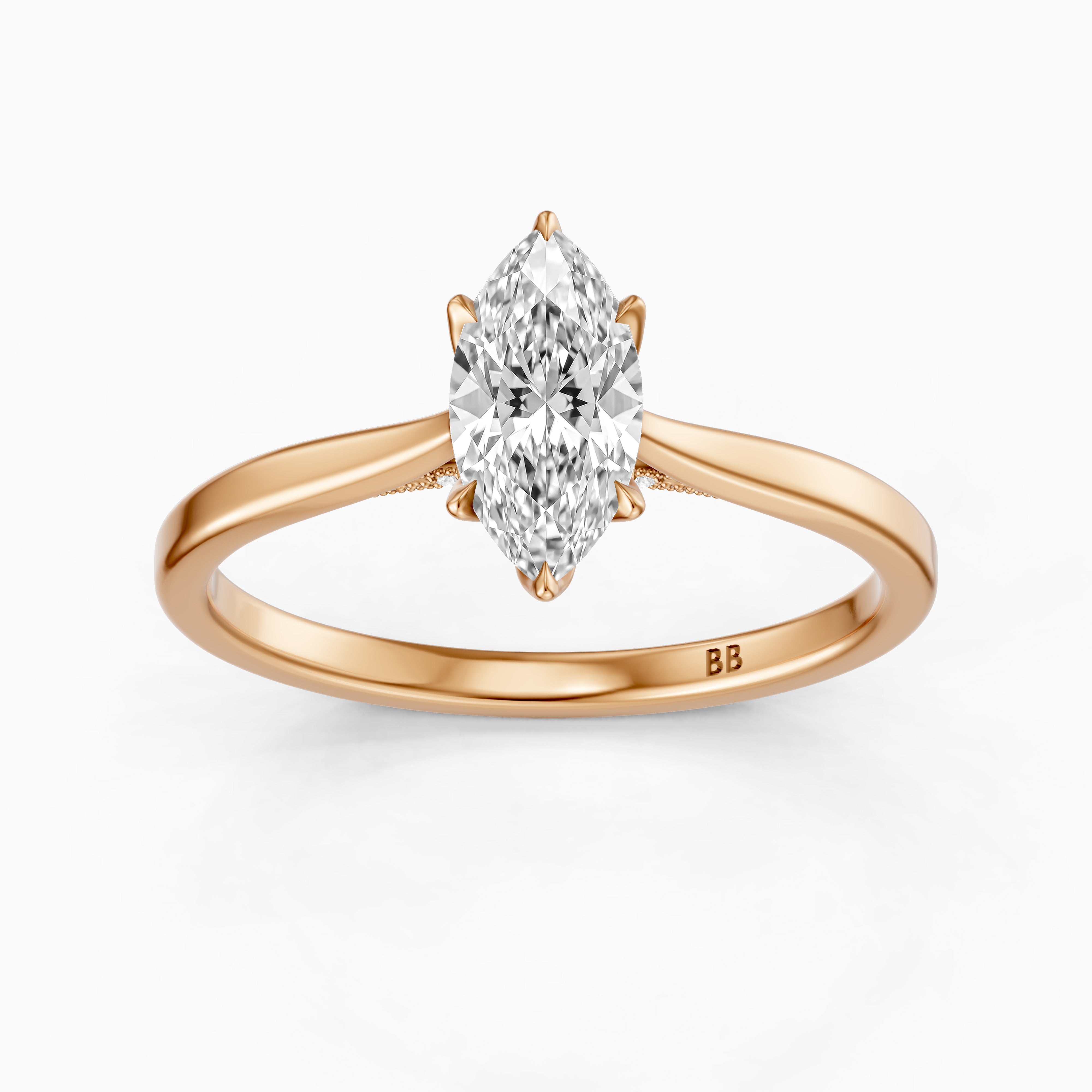 Morgan Marquise Hidden Halo Lab Grown Diamond Ring with Tulip Setting