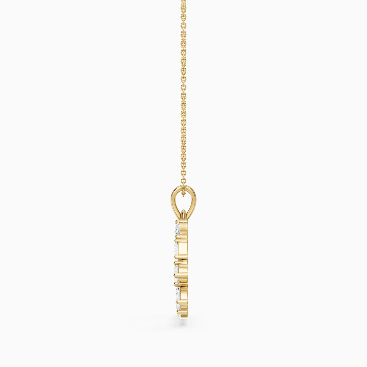 Kerensa Multi Shape Lab Grown Diamond Initial D Pendant