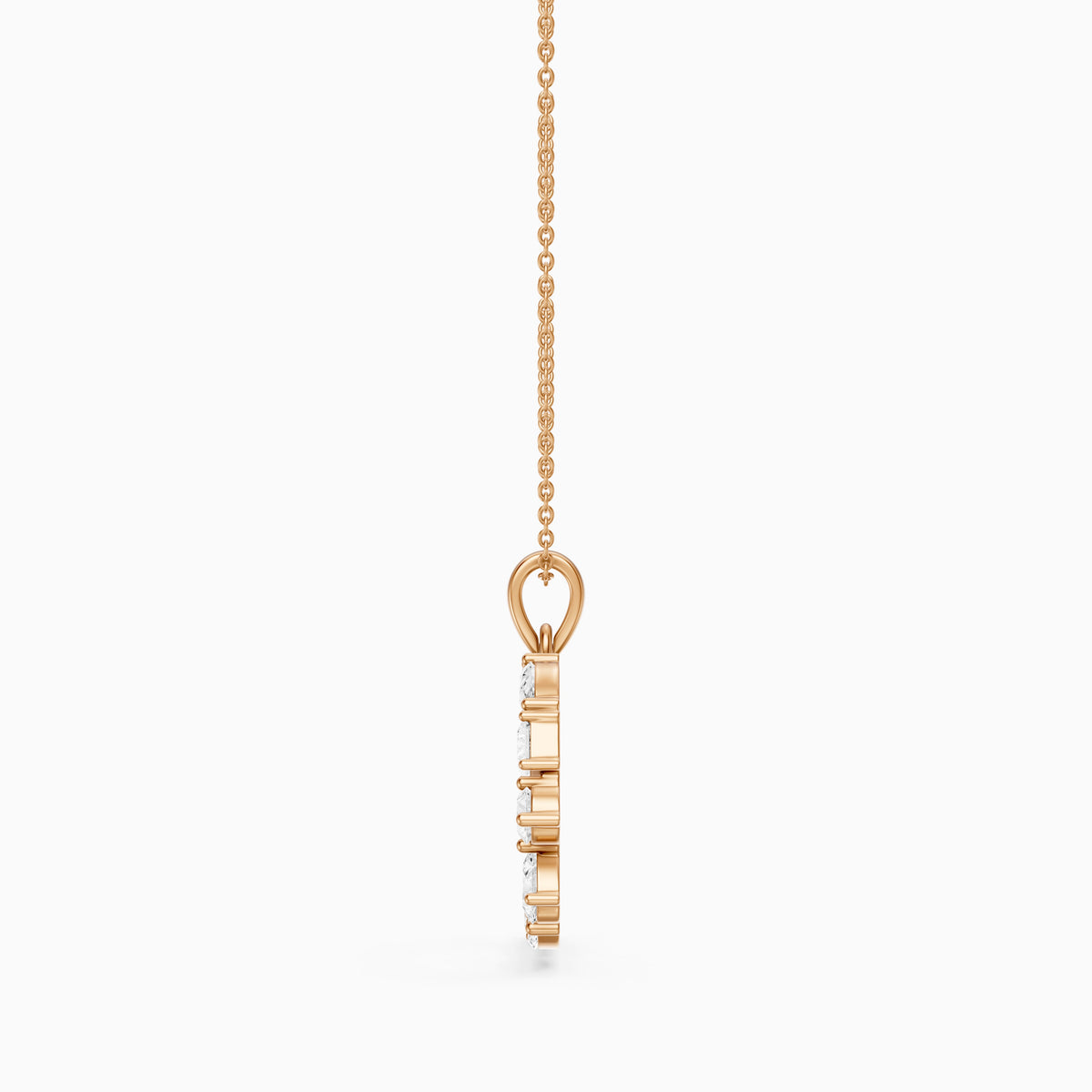 Kerensa Multi Shape Lab Grown Diamond Initial D Pendant
