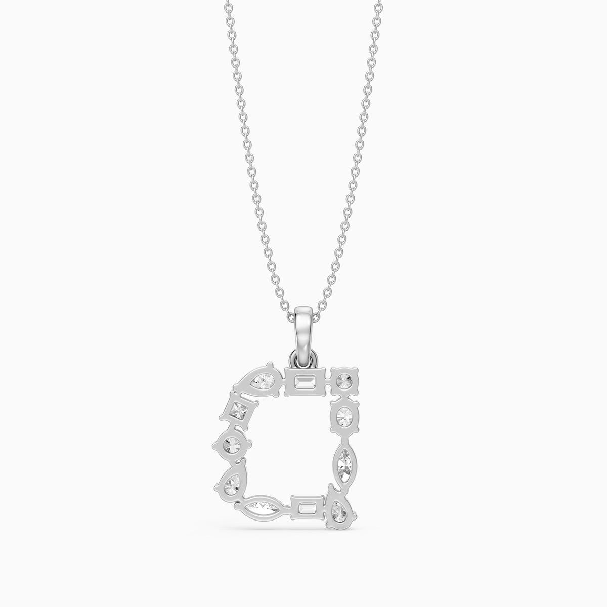 Kerensa Multi Shape Lab Grown Diamond Initial D Pendant