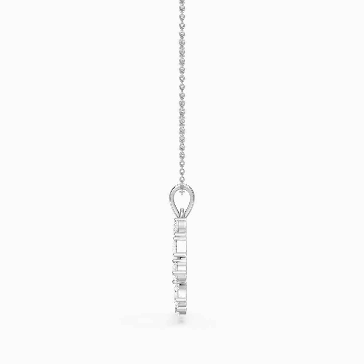 Kerensa Multi Shape Lab Grown Diamond Initial D Pendant