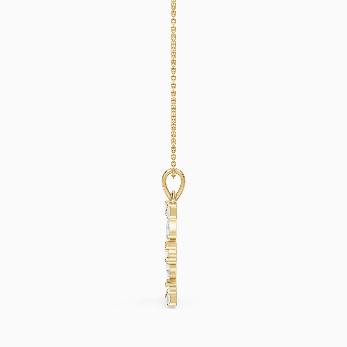 Lisette Multi Shape Lab Grown Diamond Initial E Pendant
