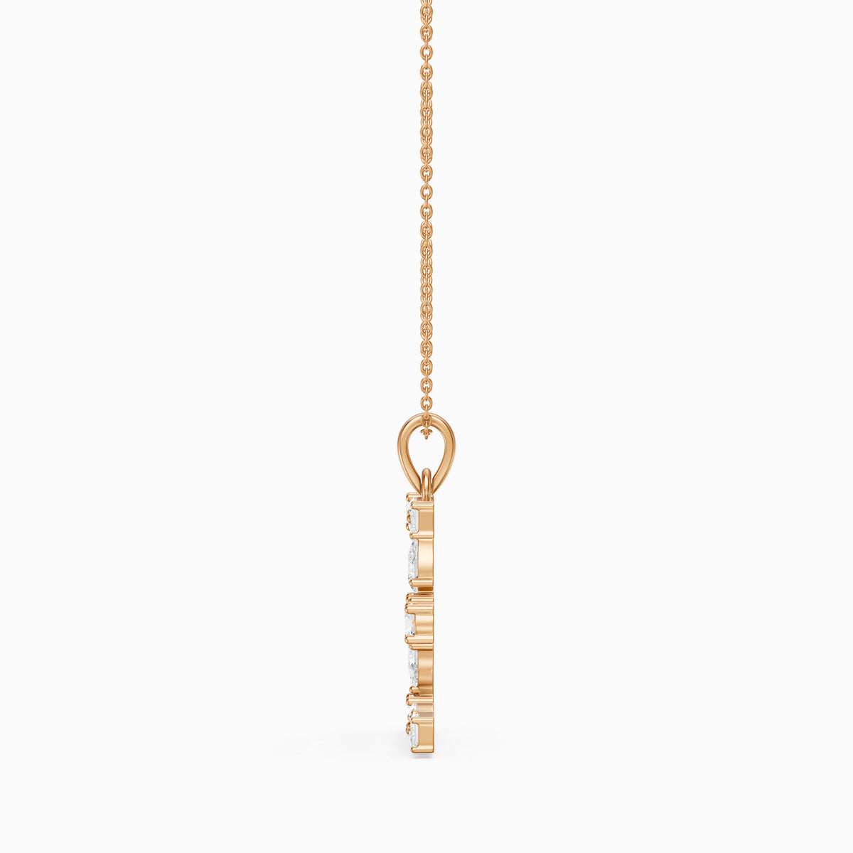 Lisette Multi Shape Lab Grown Diamond Initial E Pendant