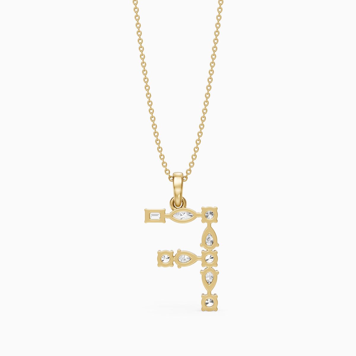 Mireille Multi Shape Lab Grown Diamond Initial F Pendant