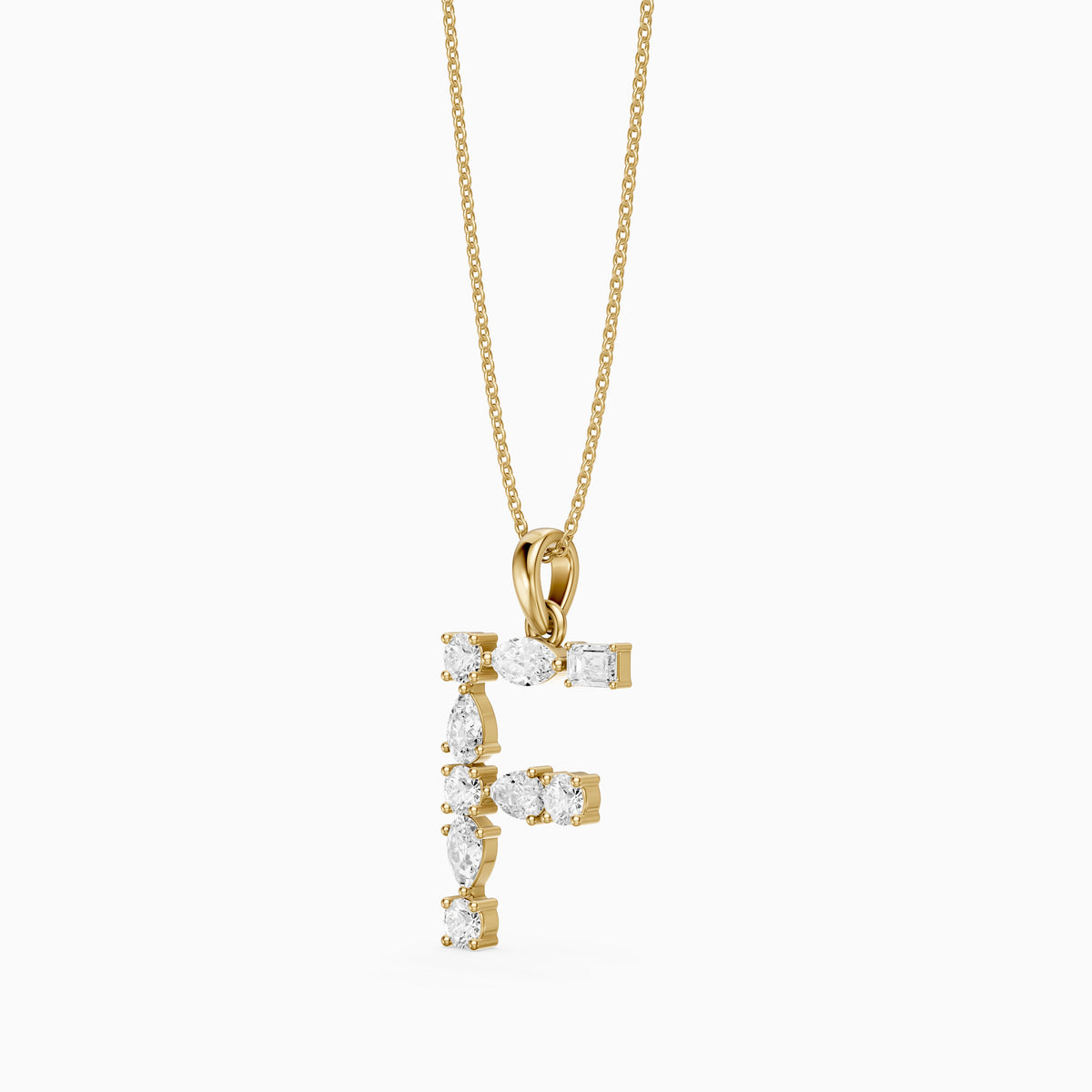 Mireille Multi Shape Lab Grown Diamond Initial F Pendant