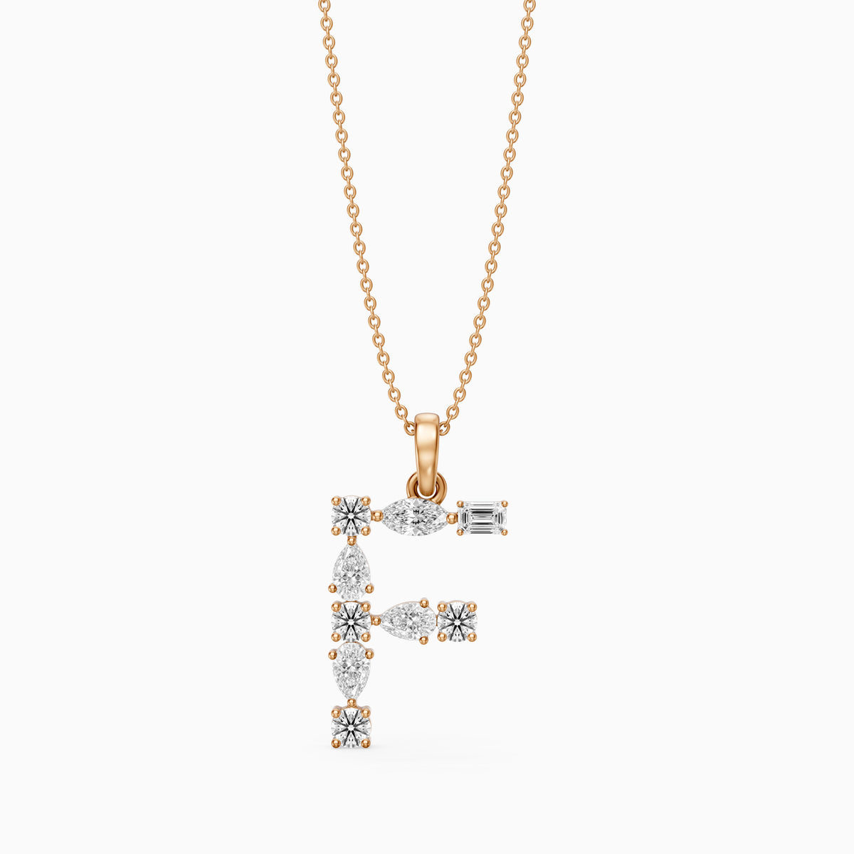 Mireille Multi Shape Lab Grown Diamond Initial F Pendant