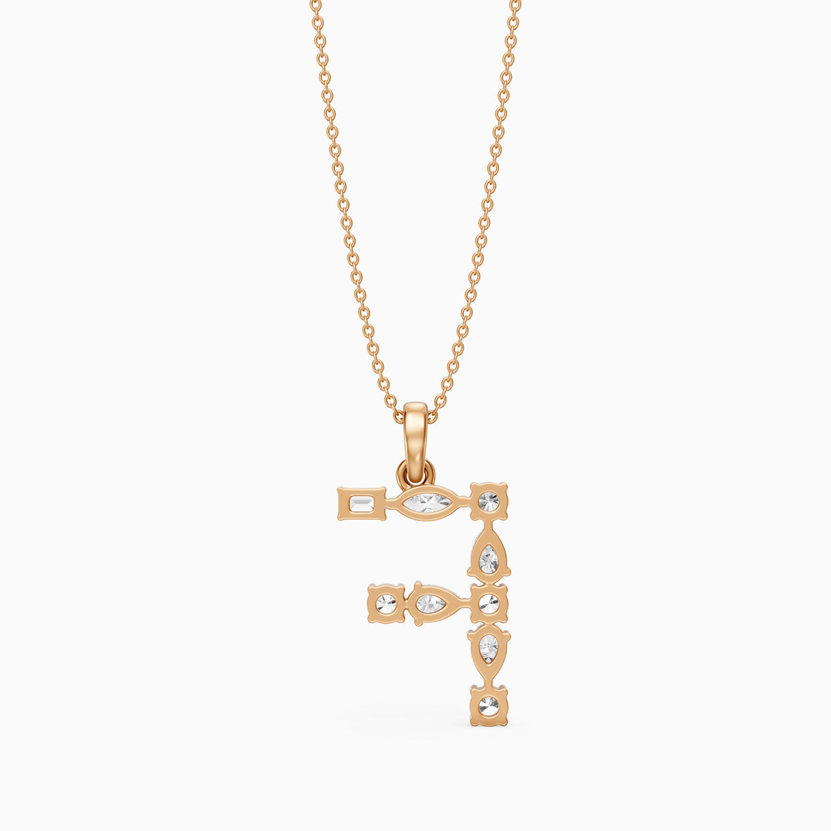 Mireille Multi Shape Lab Grown Diamond Initial F Pendant