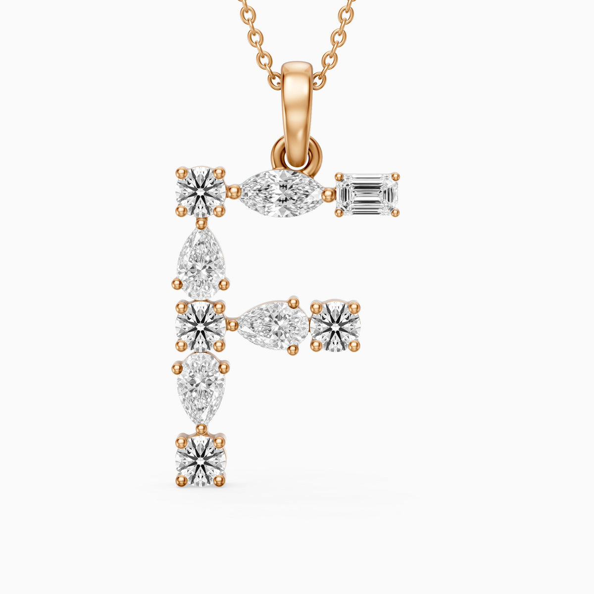 Mireille Multi Shape Lab Grown Diamond Initial F Pendant