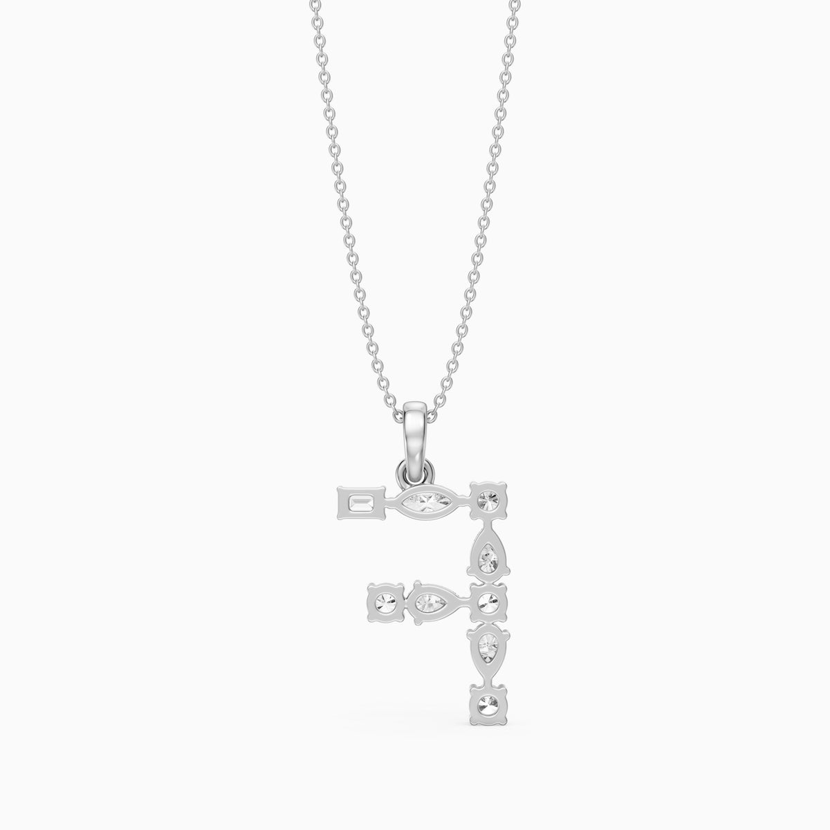 Mireille Multi Shape Lab Grown Diamond Initial F Pendant