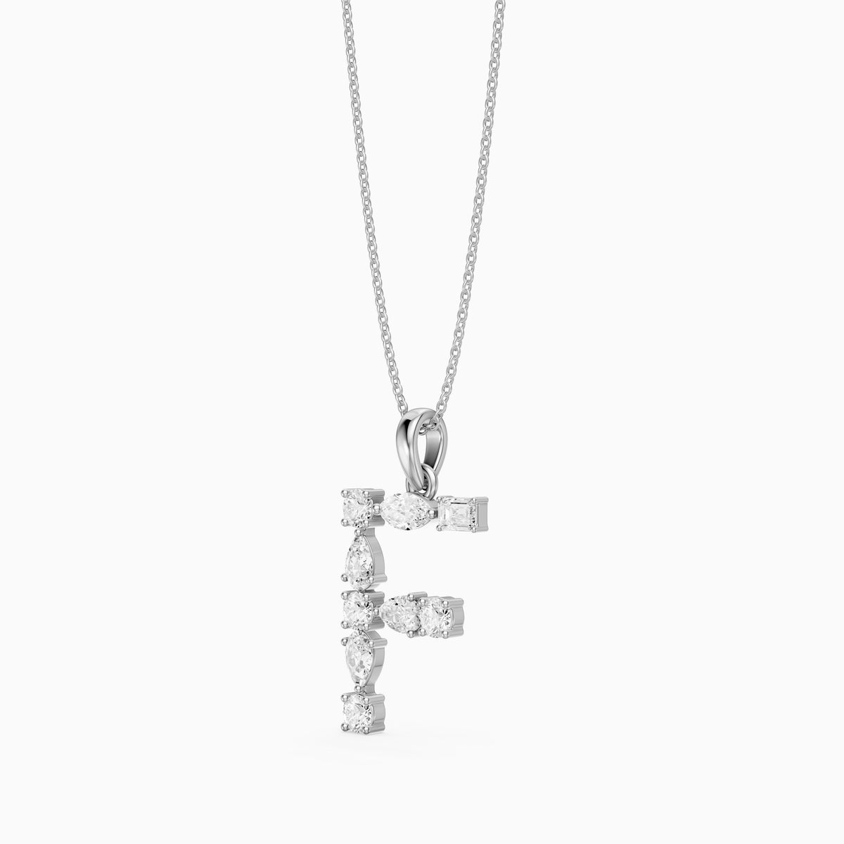 Mireille Multi Shape Lab Grown Diamond Initial F Pendant