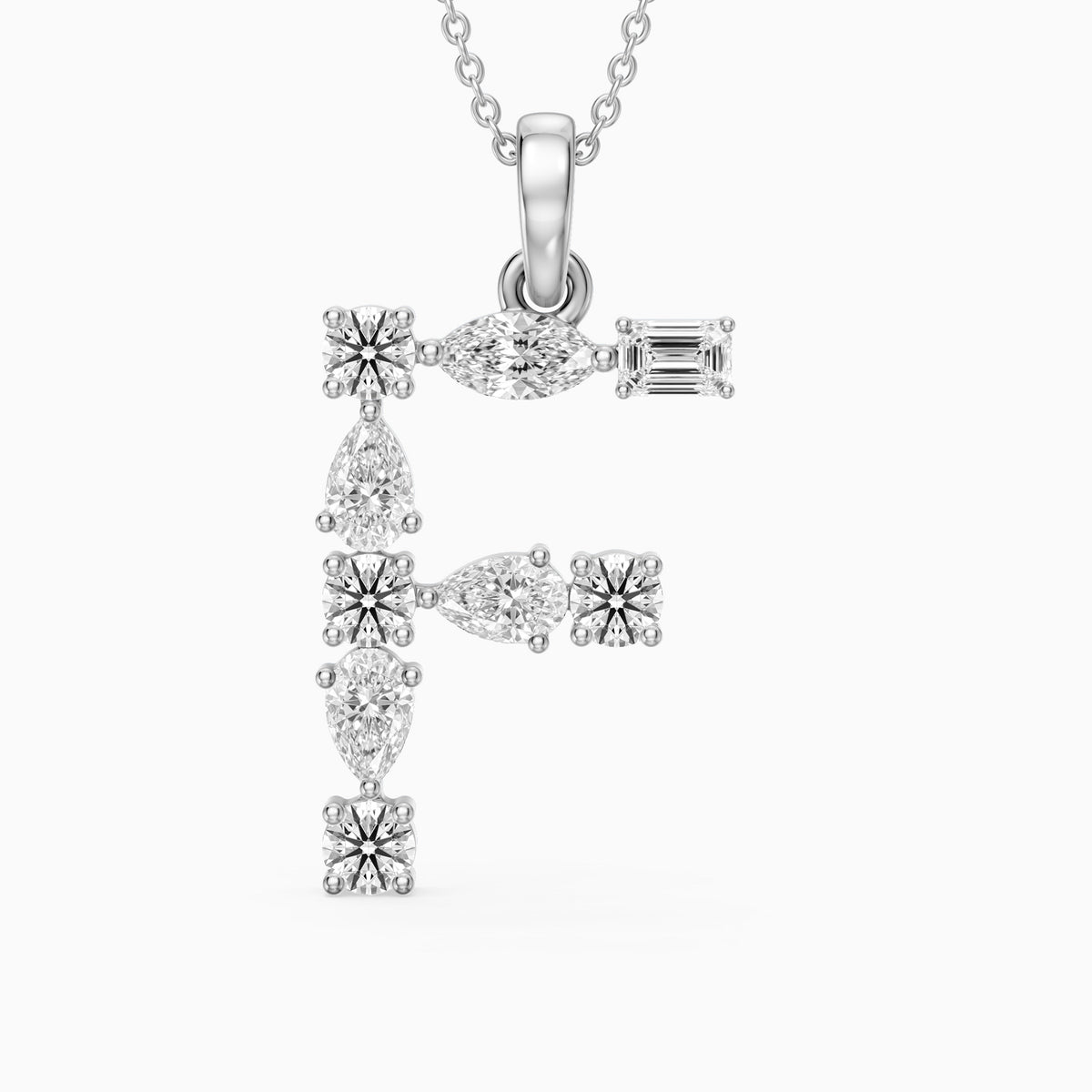 Mireille Multi Shape Lab Grown Diamond Initial F Pendant