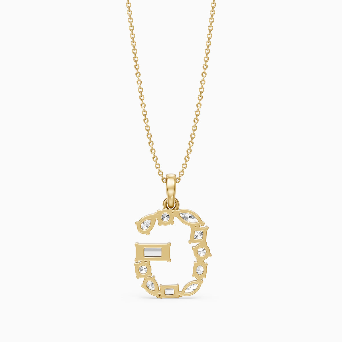 Lucinda Multi Shape Lab Grown Diamond Initial G Pendant