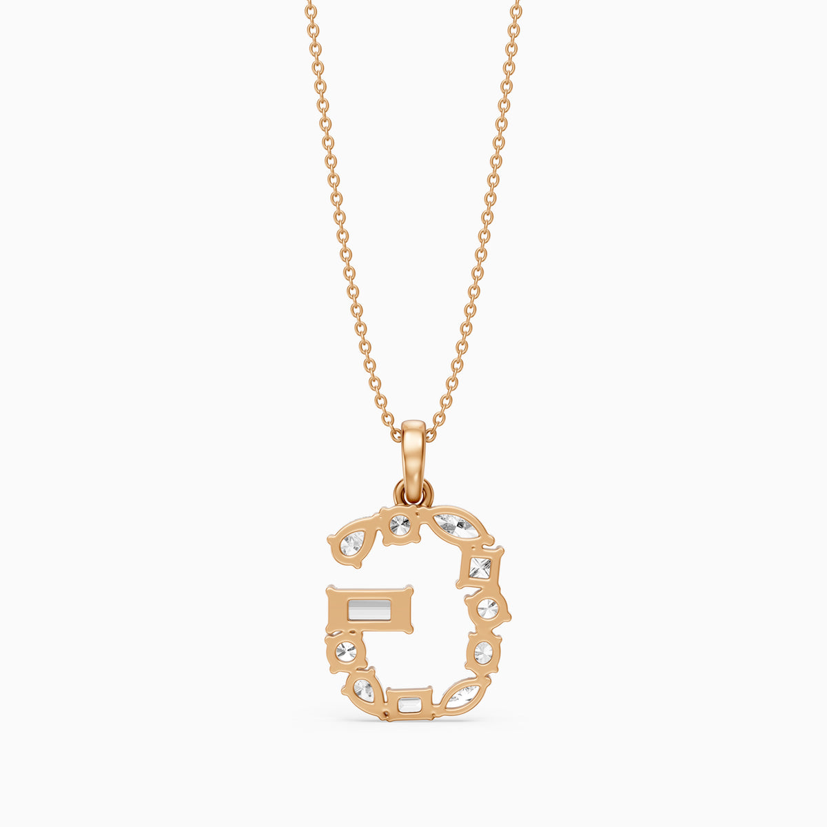 Lucinda Multi Shape Lab Grown Diamond Initial G Pendant
