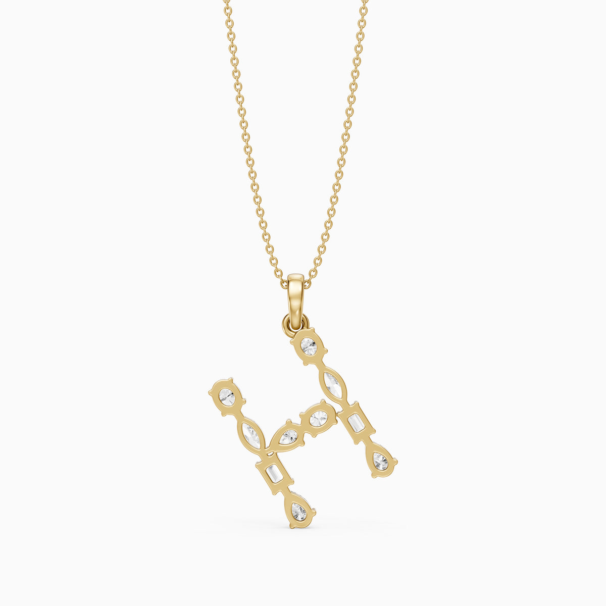 Hestia Multi Shape Lab Grown Diamond Initial H Pendant