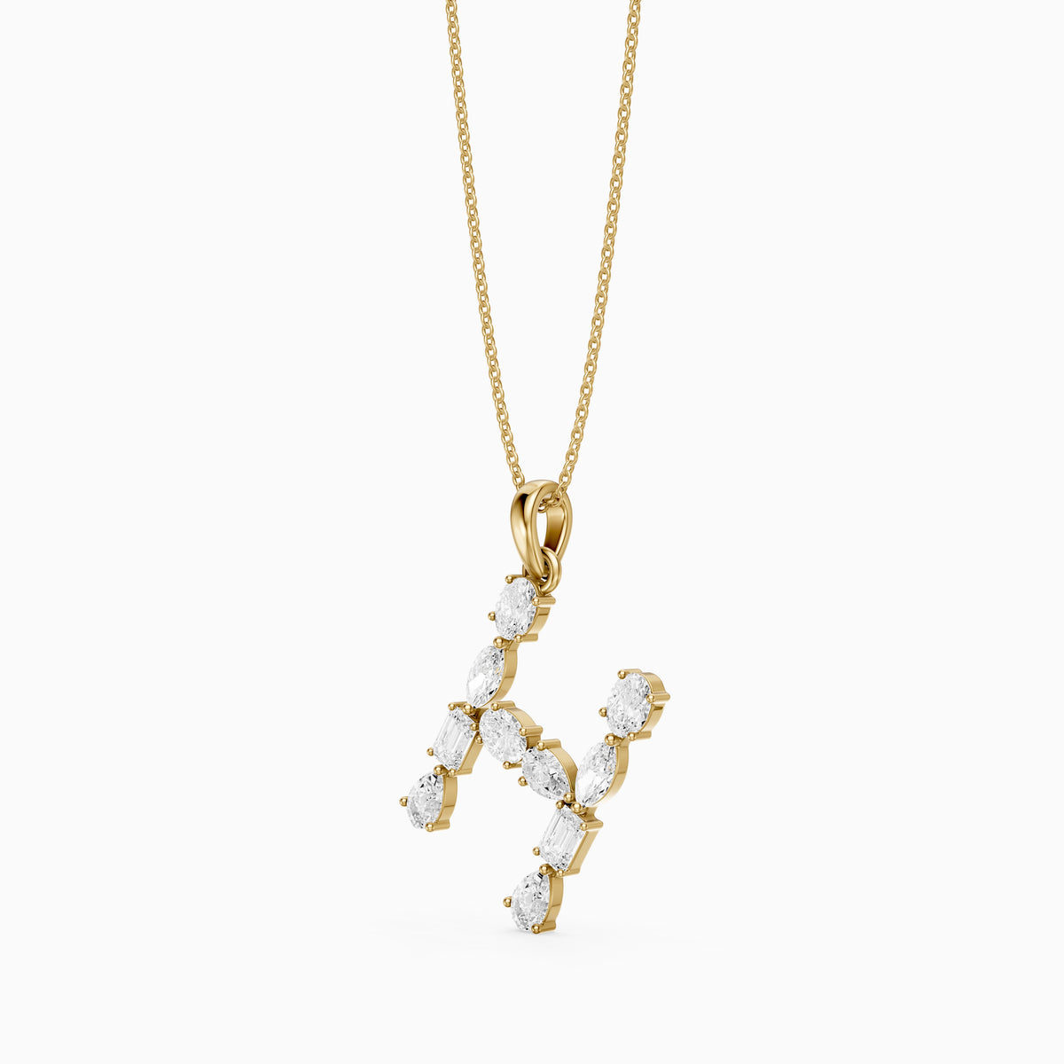Hestia Multi Shape Lab Grown Diamond Initial H Pendant