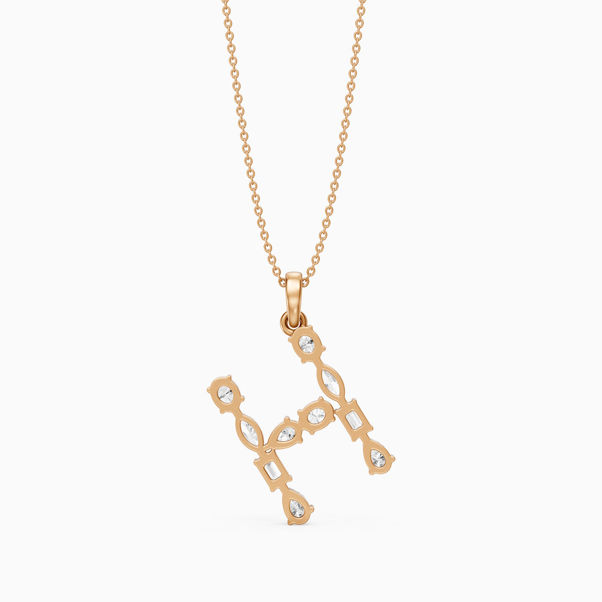Hestia Multi Shape Lab Grown Diamond Initial H Pendant