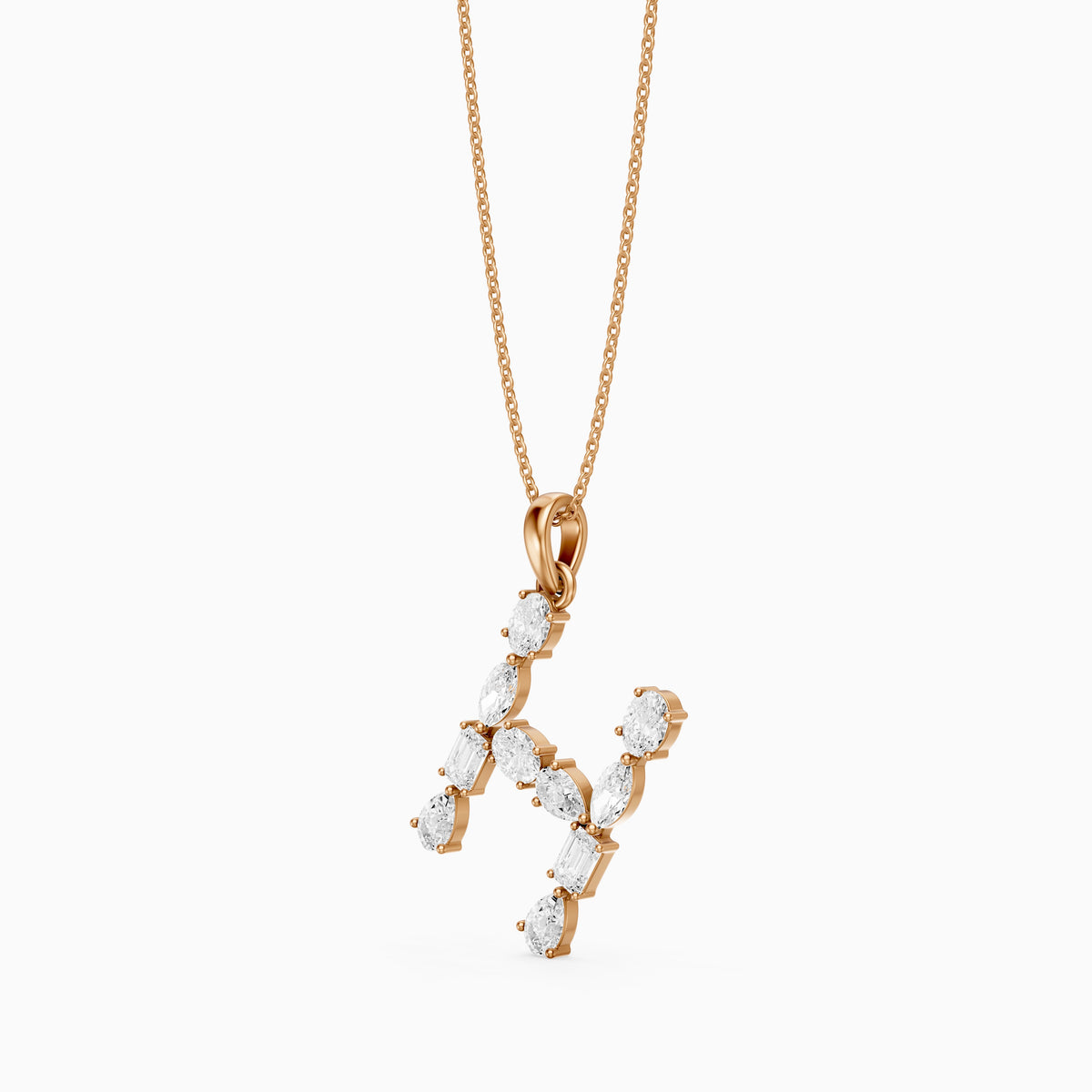 Hestia Multi Shape Lab Grown Diamond Initial H Pendant
