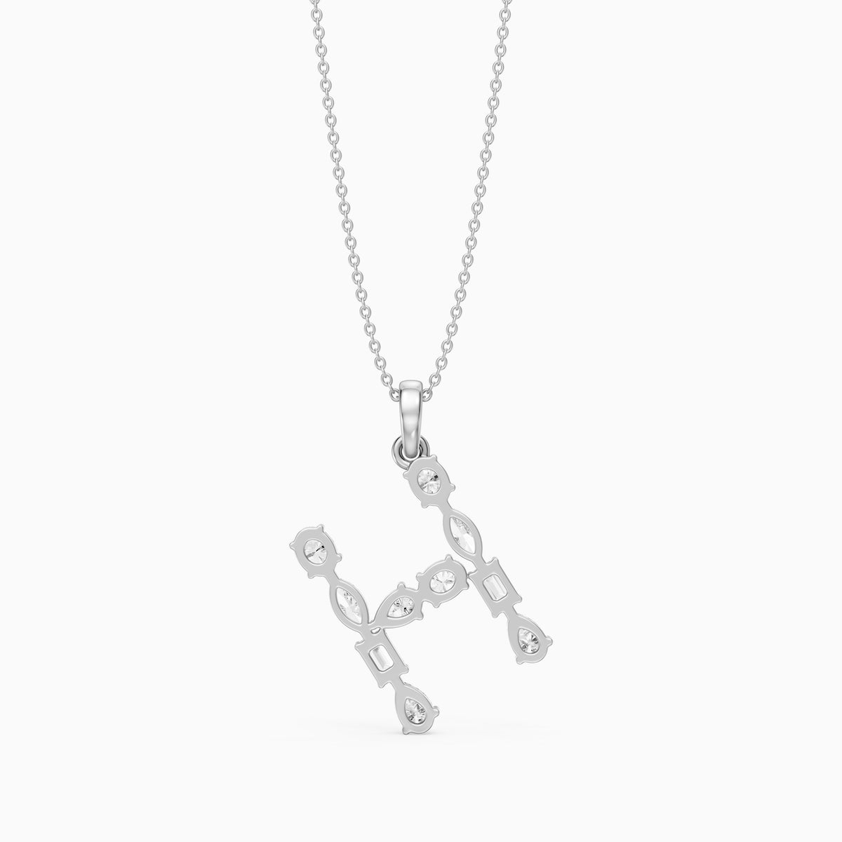 Hestia Multi Shape Lab Grown Diamond Initial H Pendant
