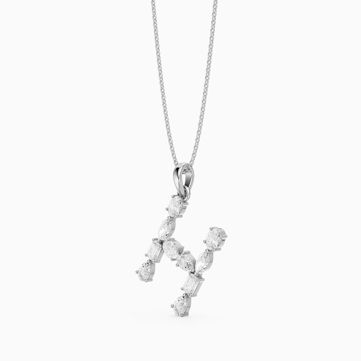 Hestia Multi Shape Lab Grown Diamond Initial H Pendant