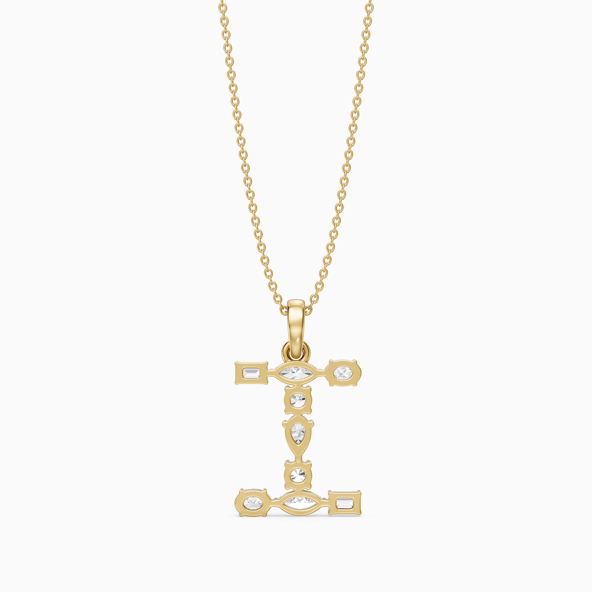 Hollis Multi Shape Lab Grown Diamond Initial I Pendant