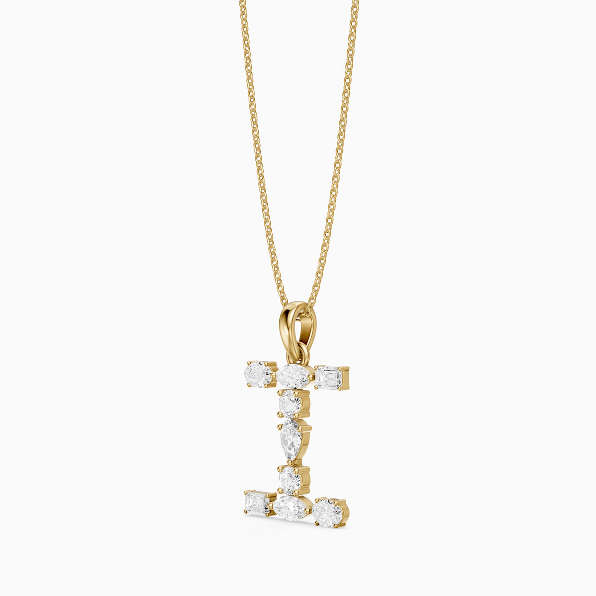 Hollis Multi Shape Lab Grown Diamond Initial I Pendant