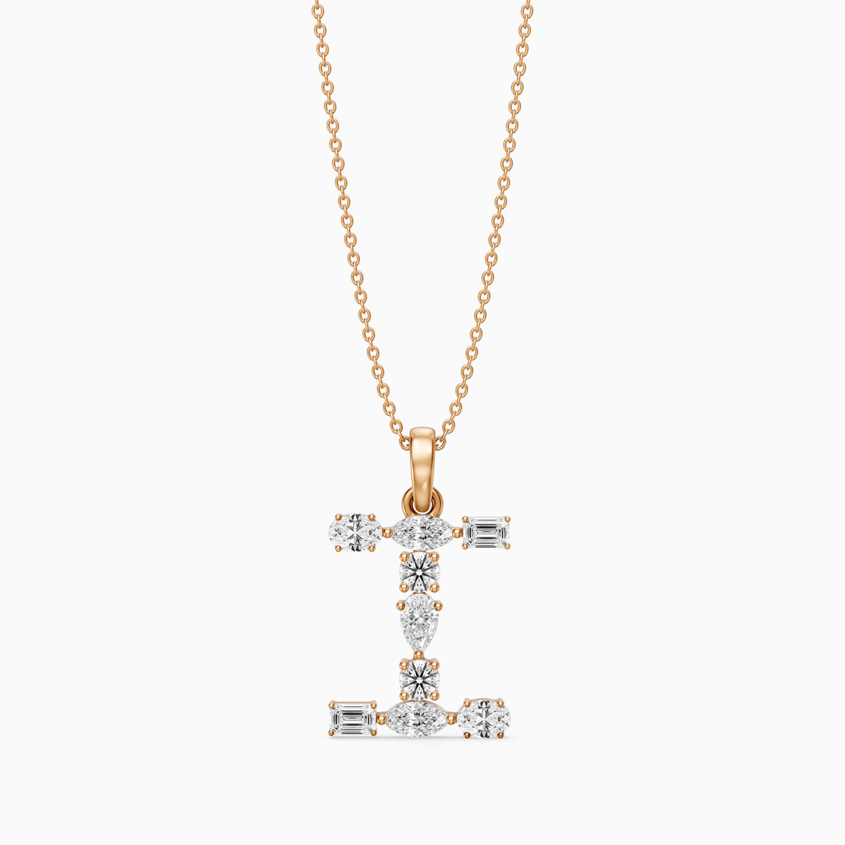 Hollis Multi Shape Lab Grown Diamond Initial I Pendant