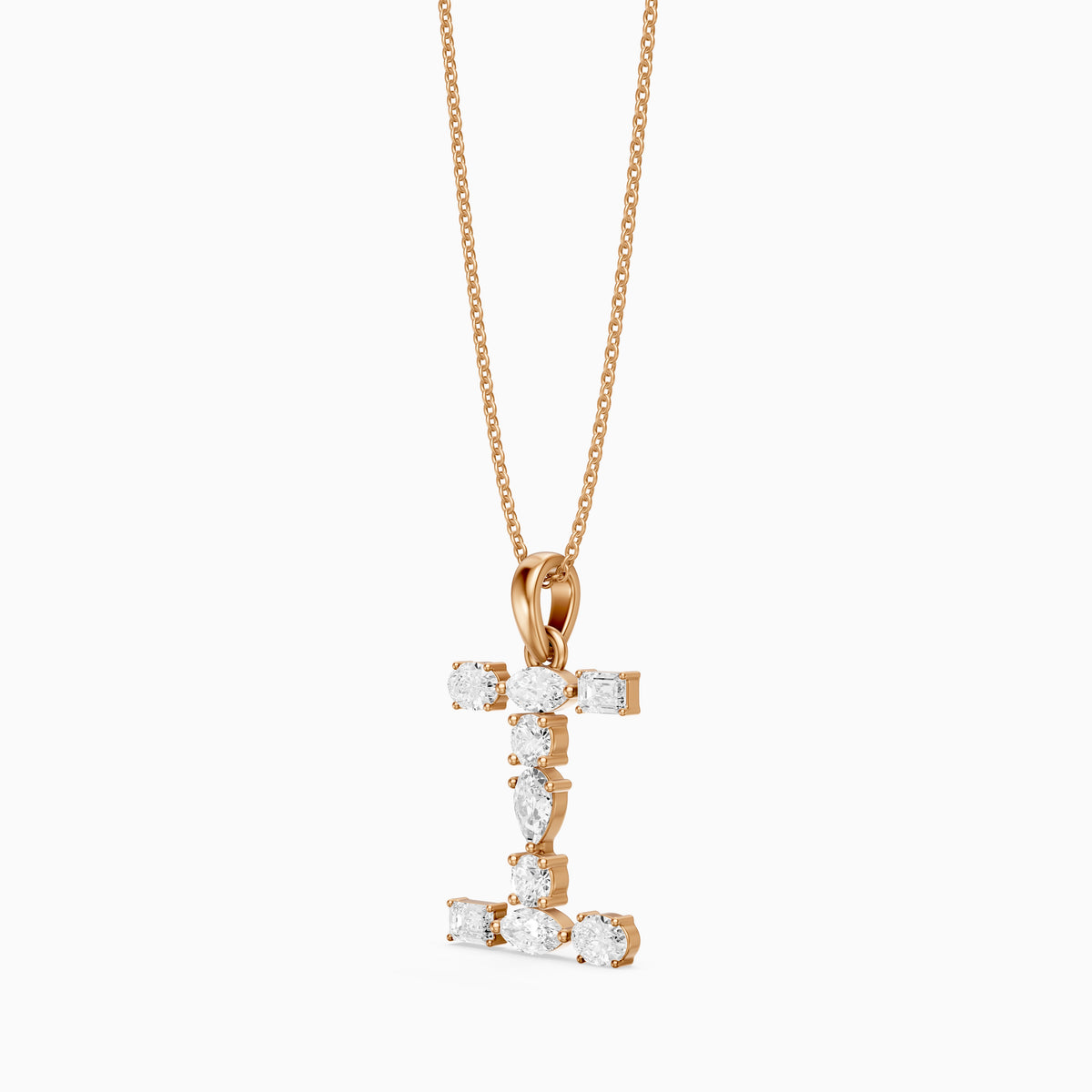 Hollis Multi Shape Lab Grown Diamond Initial I Pendant