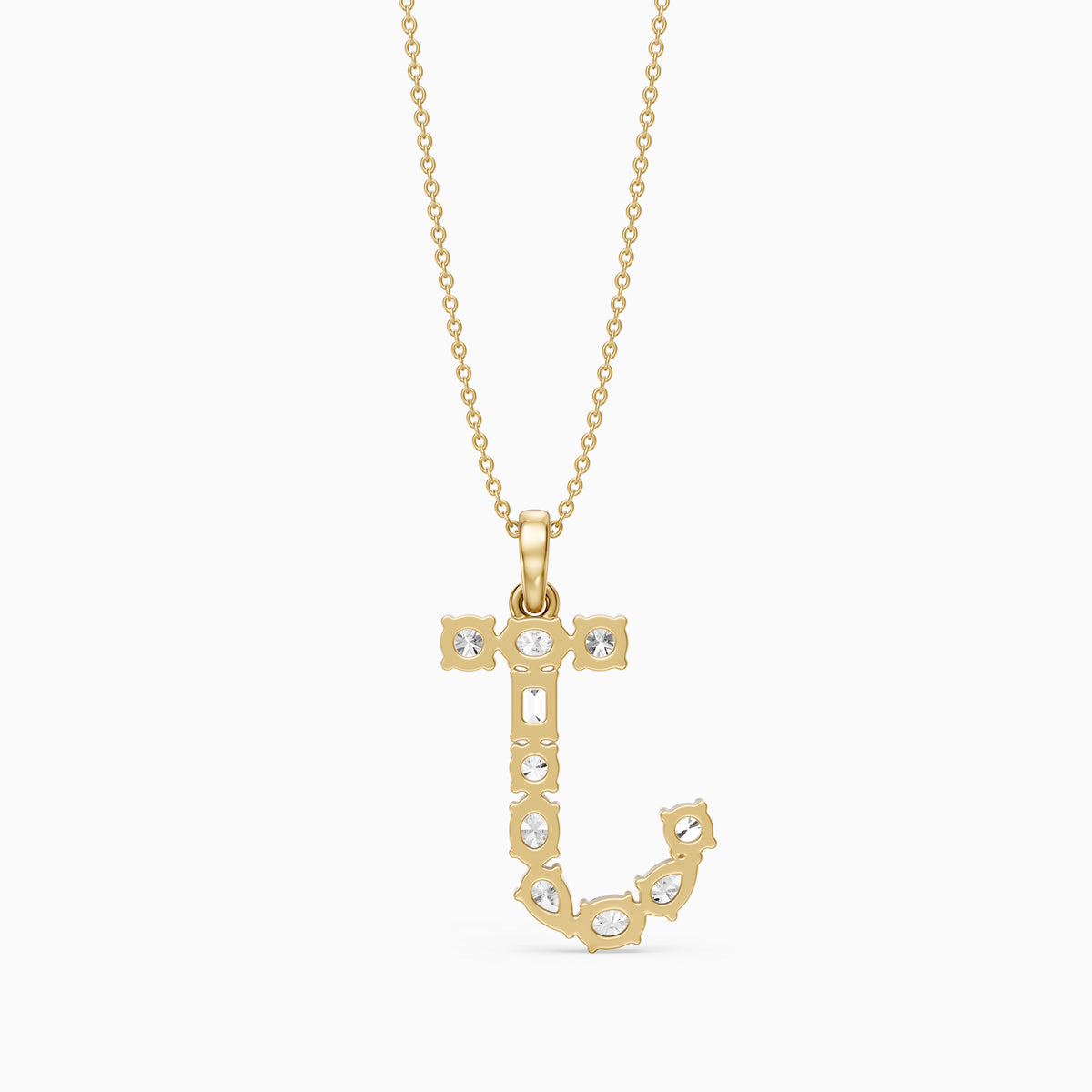 Capucine Multi Shape Lab Grown Diamond Initial J Pendant