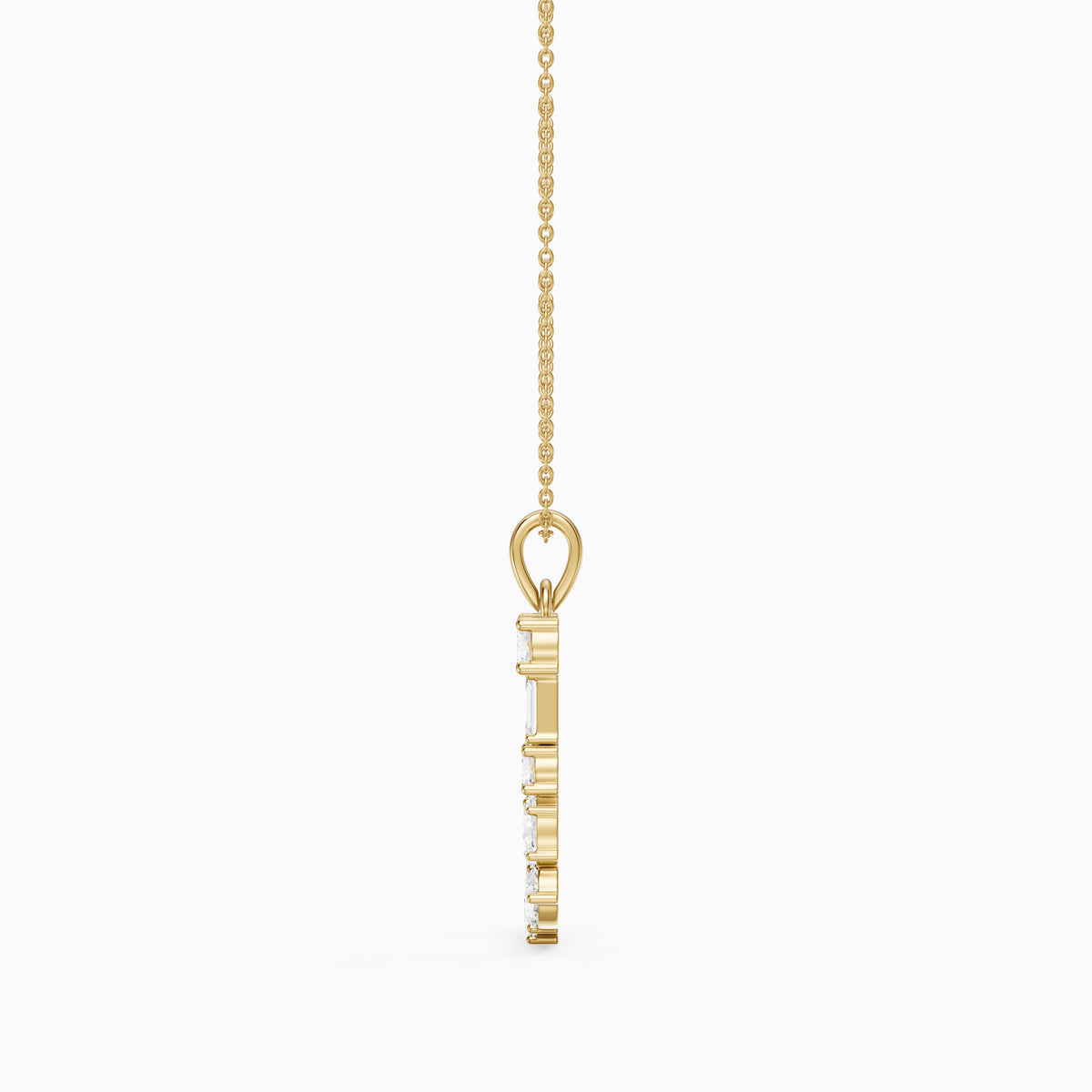 Capucine Multi Shape Lab Grown Diamond Initial J Pendant