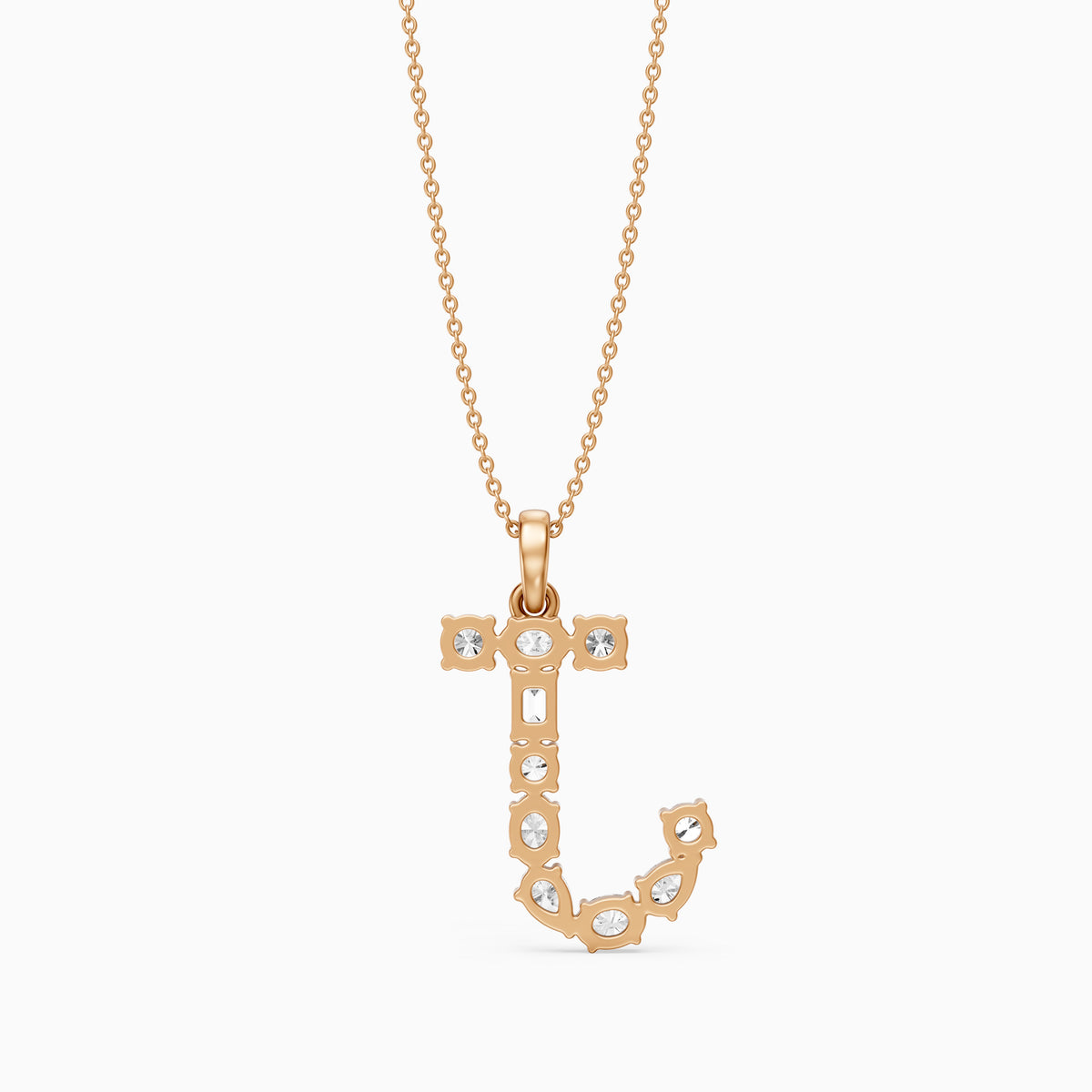 Capucine Multi Shape Lab Grown Diamond Initial J Pendant