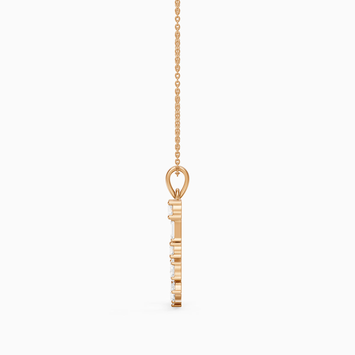 Capucine Multi Shape Lab Grown Diamond Initial J Pendant
