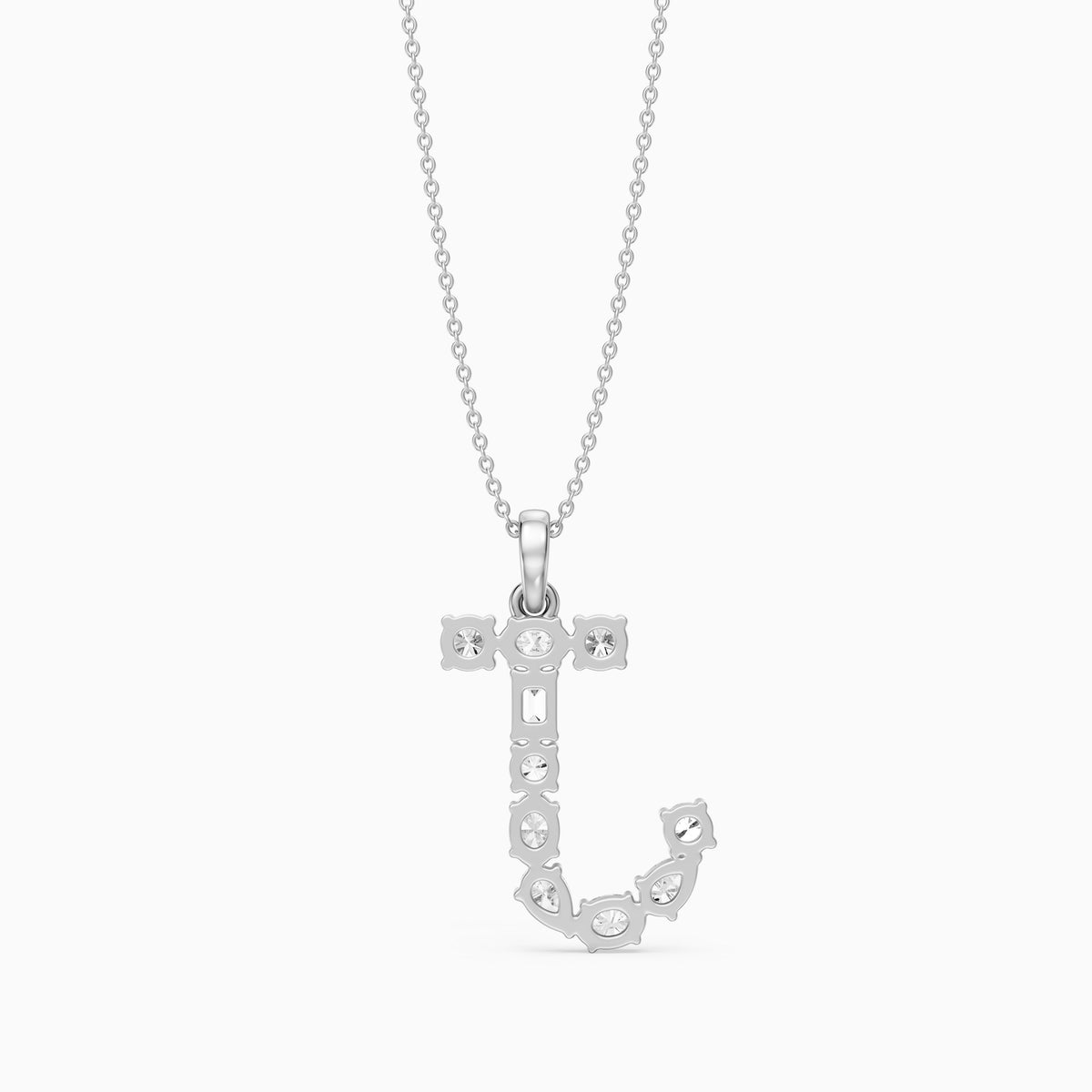 Capucine Multi Shape Lab Grown Diamond Initial J Pendant