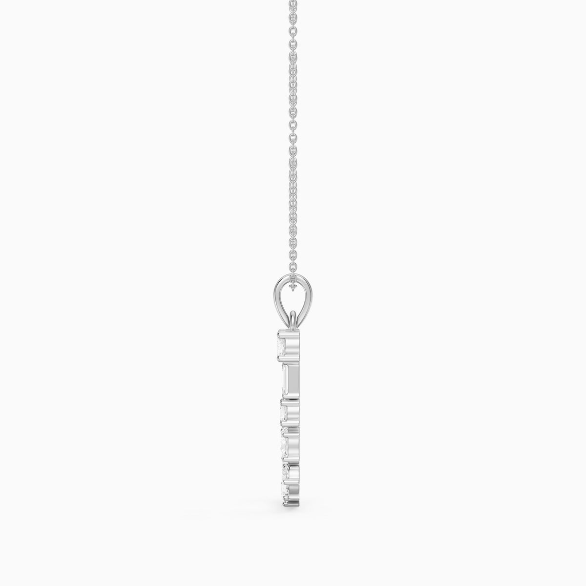 Capucine Multi Shape Lab Grown Diamond Initial J Pendant