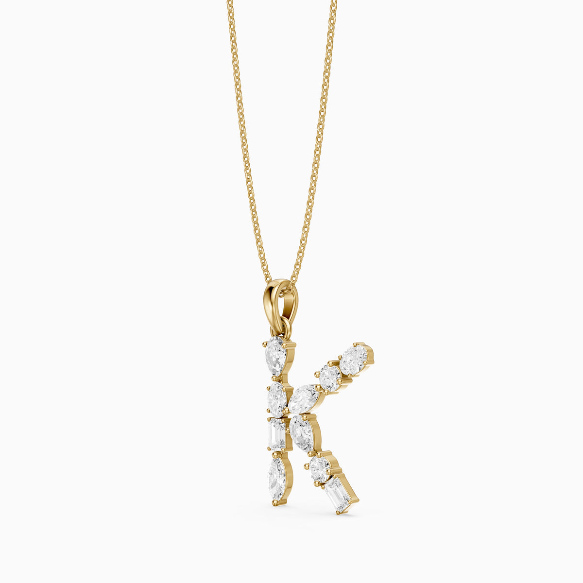 Sidonie Multi Shape Lab Grown Diamond Initial K Pendant