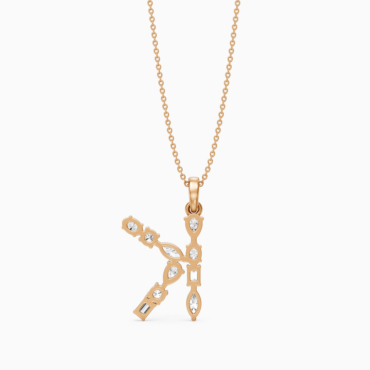 Sidonie Multi Shape Lab Grown Diamond Initial K Pendant